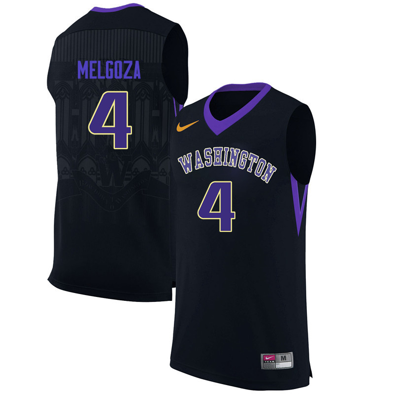 Men Washington Huskies #4 Amber Melgoza College Basketball Jerseys-Black